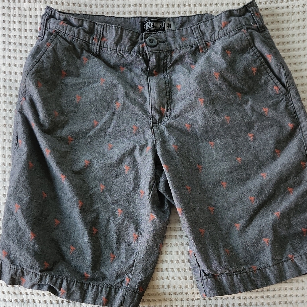 Retrofit Men Shorts With Flamingos